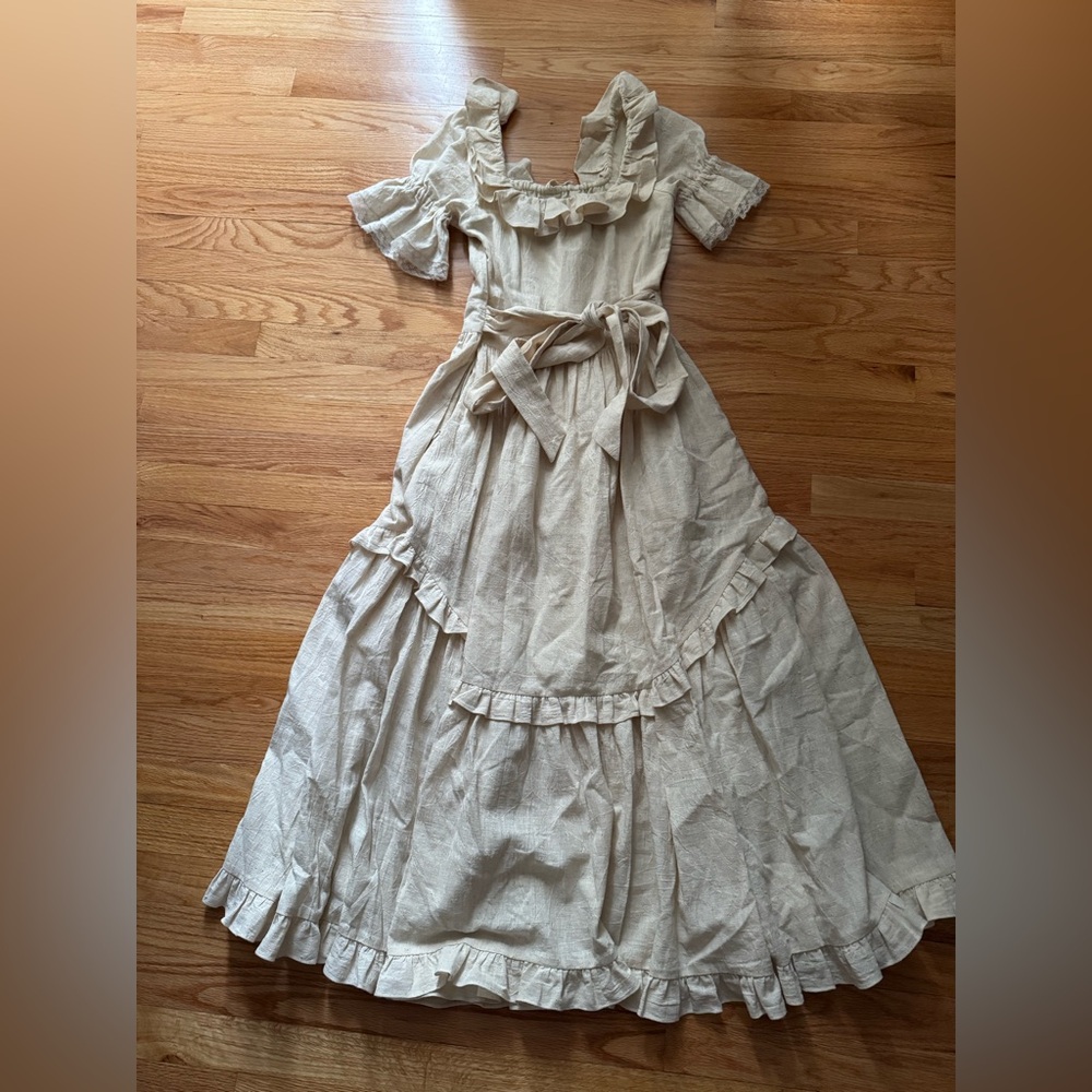 Of Her Own Kind Adeline Dress in Cream Organic Kala Cotton Sz S NWT - Picture 6 of 7